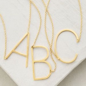 Block Letter Monogram Necklace - D
